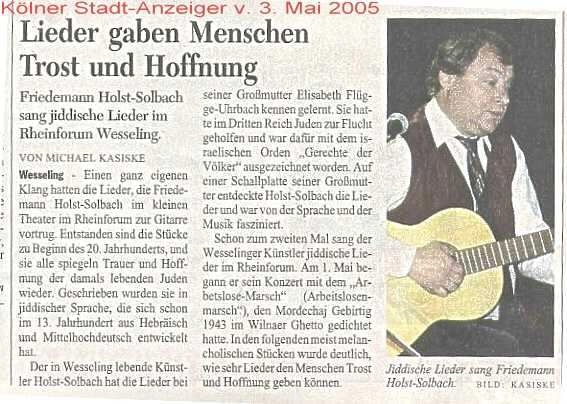Kölner Stadtanzeiger (Michael Kaninke) vom 3. 5. 2005