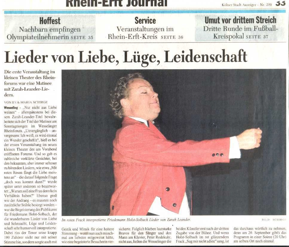 Kölner Stadtanzeiger Nr. 209 (Eva-Maria Schirge)